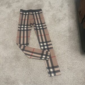 Burberry Kids Checkered Leggings - Tan and Black (14y)